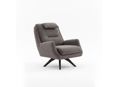 Designer armchair upholstered textile modern upholstery brown modern club lounge