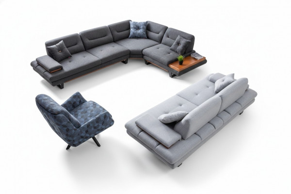 Designer 3-piece living room set L-shaped corner sofa + 3 + 1 seater modern new