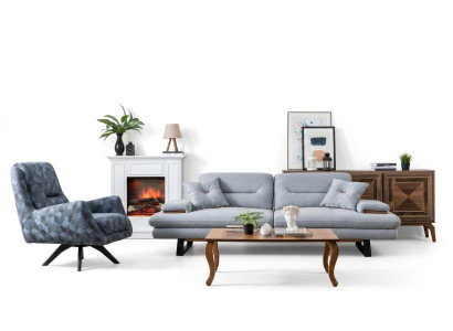 Modern sofa set 3+1 seater living room luxury gray couch set