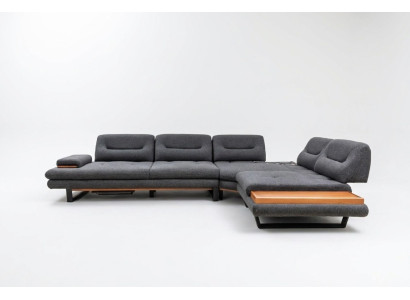 Designer L-shaped sectional sofa luxury gray furniture for living room living landscape