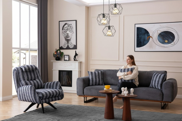 Modern living room set 2-piece luxury sofa set 3+1 seater couches furniture