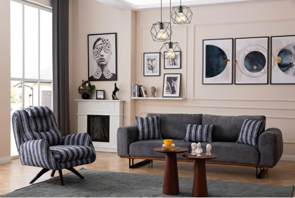 Modern living room set 2-piece luxury sofa set 3+1 seater couches furniture