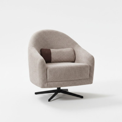 Modern armchair gray lounge club living room style upholstery fabric single-seater
