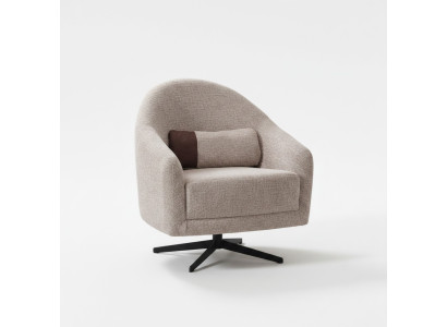 Modern armchair gray lounge club living room style upholstery fabric single-seater