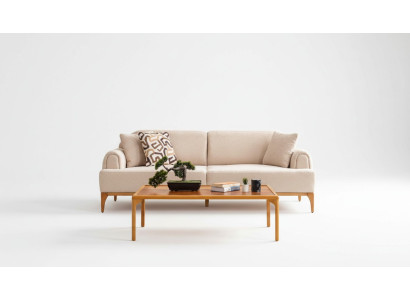 Modern sofa 3 seater living room beige XXL 220cm luxury furniture sofas couches