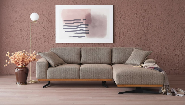 Luxury L-shaped sofa modern furniture living room gray corner set corner sofas