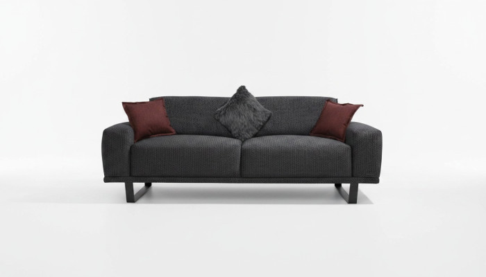Design Sofa 3 - Seater Living Room Luxury Black Furniture Couches Sofas