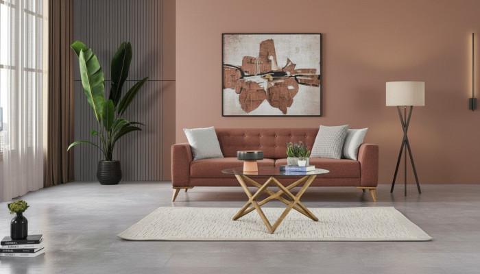 Living room set Pink Stylish Suite sofa 3+1 Seats Armchair Couches