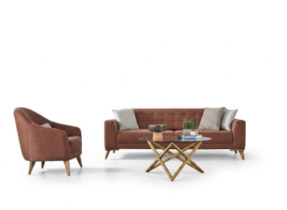 Living room set Pink Stylish Suite sofa 3+1 Seats Armchair Couches