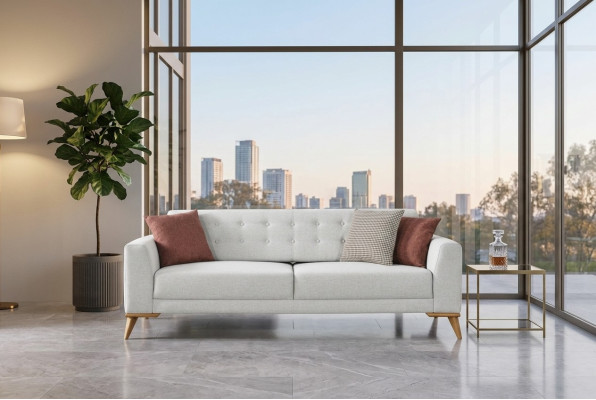 Luxury Sofa 3-Seater Design Furniture Stylish Living Room Three-Seater Couch