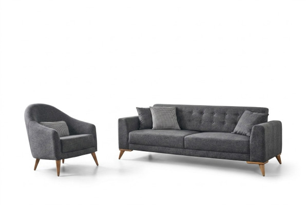 Designer living room set 2-piece. Three-seater sofa armchair 3+1 couches sofas