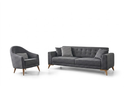 Designer living room set 2-piece. Three-seater sofa armchair 3+1 couches sofas