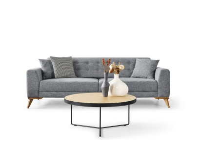 Modern three-seater sofa gray couches luxury furniture in the living room 223cm