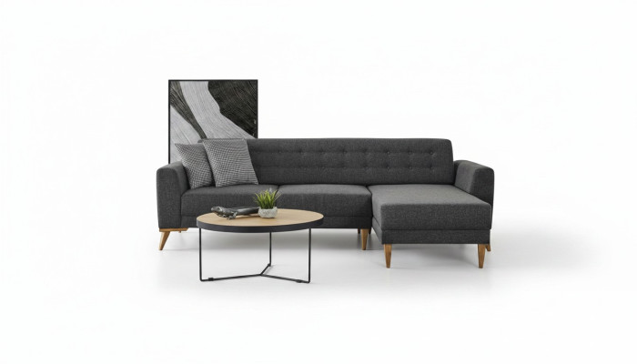 Luxury L-shaped corner sofa modern gray couch designer furniture living room