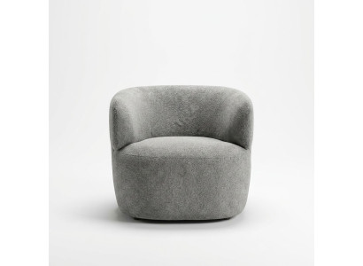 Designer armchair gray luxury furniture living room upholstery textile lounge club