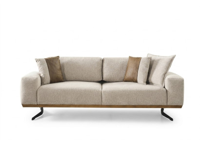 Designer three-seater sofa beige color luxury furniture in living room 225cm