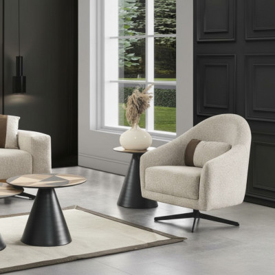Luxury Armchair Stylish Furniture Living Room Design Swivel Lounge Club Wood