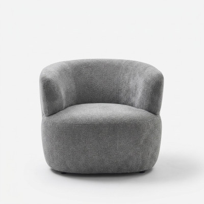 Stylish Armchair Living Room Soft Furniture Gray Designer Lounge Club Single Seater