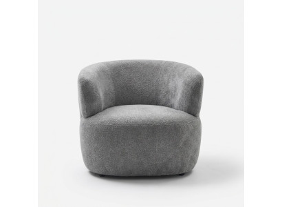 Stylish Armchair Living Room Soft Furniture Gray Designer Lounge Club Single Seater
