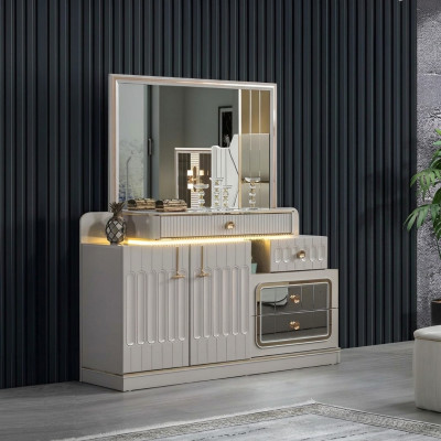 Luxury dresser with mirror bedroom furniture style white sideboard furniture