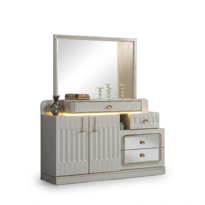 Luxury dresser with mirror bedroom furniture style white sideboard furniture