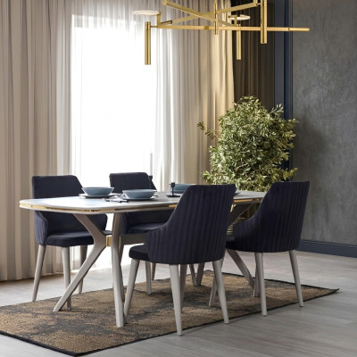 Modern 7-piece dining room set table with 6 chairs modern dining set sets