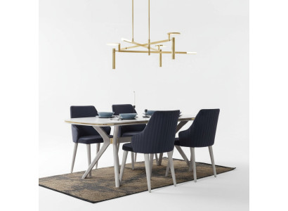 Modern 7-piece dining room set table with 6 chairs modern dining set sets
