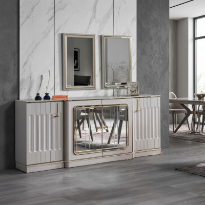 Modern sideboard with 2x mirrors designer luxury living room furniture dresser