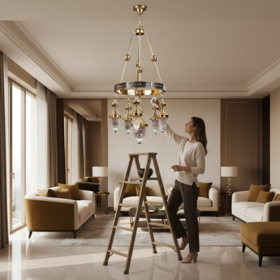 Ceiling lamp chandelier pendant lamp living room luxury shine light