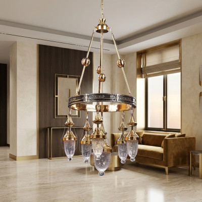 Ceiling lamp chandelier pendant lamp living room luxury shine light