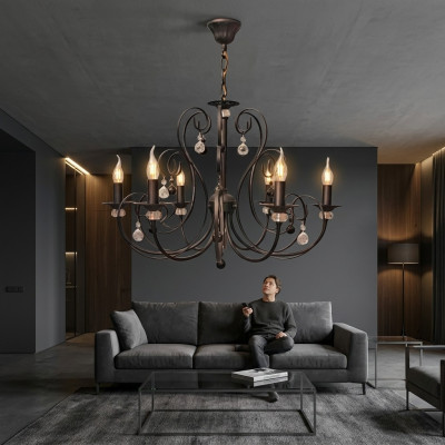 Chandelier for the living room crystal lamp shiny new indoor area