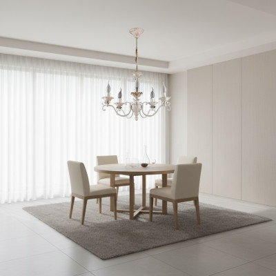 Chandelier lamp lighting living room crystal shiny new indoor