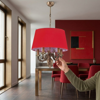 Chandelier Classic Lights Lamps Lamp Gold 50x80 Red