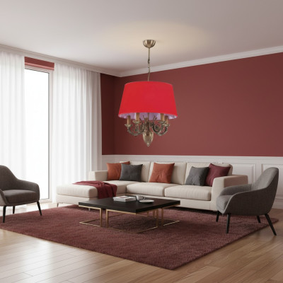 Chandelier Classic Lights Lamps Lamp Gold 50x80 Red