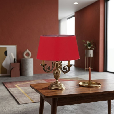 Metal table lamp for the bedroom is a stylish choice.