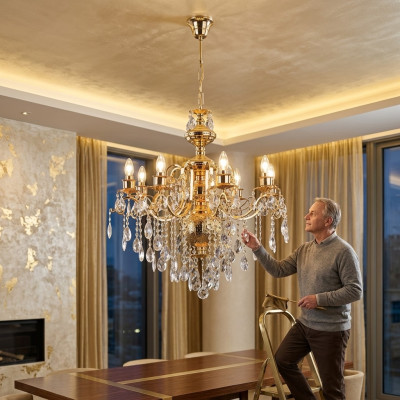Hanging chandelier lamp crystal light ceiling lamp 72x100