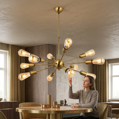 Ceiling lamp stylish living room made of shiny materials lights lamps