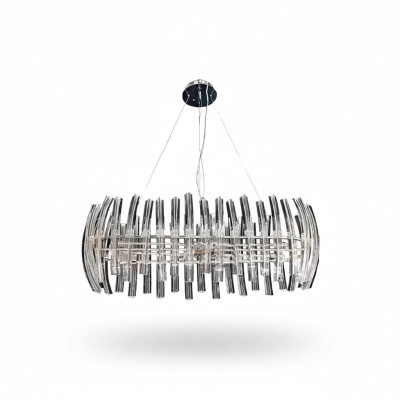 Chandelier crystal for the living room in a luxurious chrome color