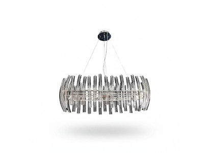 Chandelier crystal for the living room in a luxurious chrome color