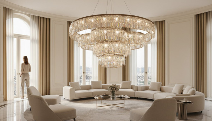 Chandelier for the foyer crystal shining new interior luxury new