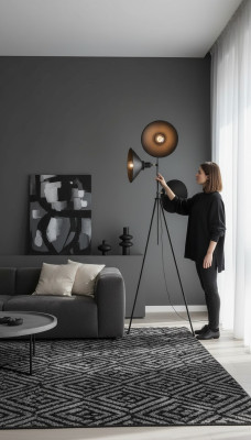 Floor lamp living room modern new 150 cm black luxury indoor use