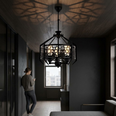 Ceiling lamp pendant light living room dining room luxury black luster