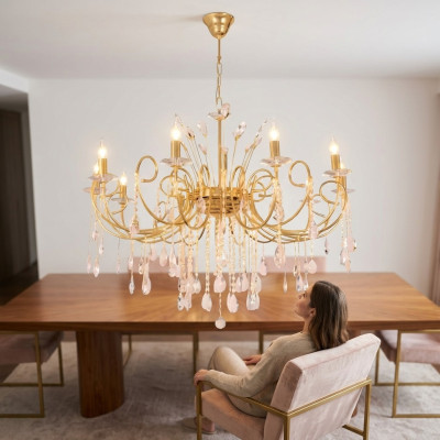 Chandeliers Beautiful Crystal Ceiling Light Gold Lights Lamps
