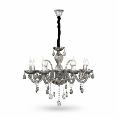 Chandelier smoke crystal in the living room, new chic luxury at home
