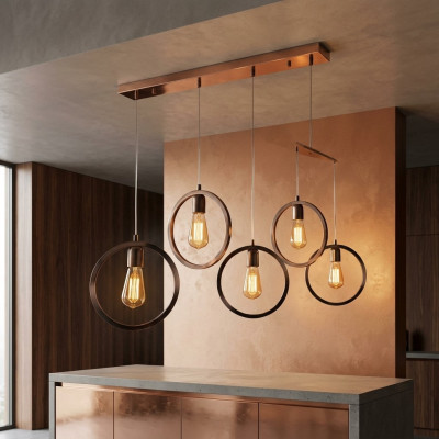 Pendant light black chic ceiling lamp 70x90cm living room light