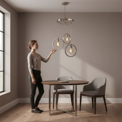 Ceiling lamp A modern living room luxury style matte chrome