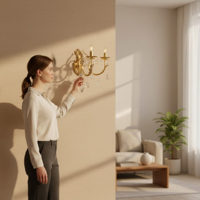 Wall lamp interior light for home new bedroom crystal corridor