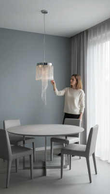 Chandelier Pendant Light Chrome Living Room Lamp 30x70