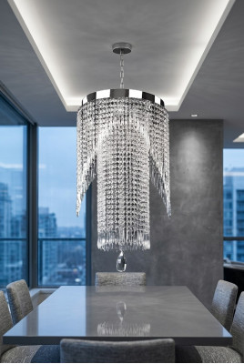 Chandelier chrome-plated stainless steel is perfect for your living room lamp fixture.