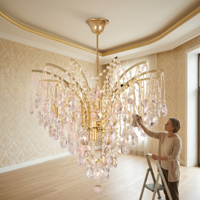 Chic crystal chandelier for exclusive interior design lighting